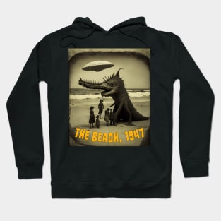 The Beach, 1947: Retro Science Fiction Alien Photography Hoodie